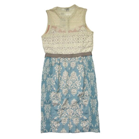 Byron Lars Cream and Blue Midi Dress - Picture 11 of 11